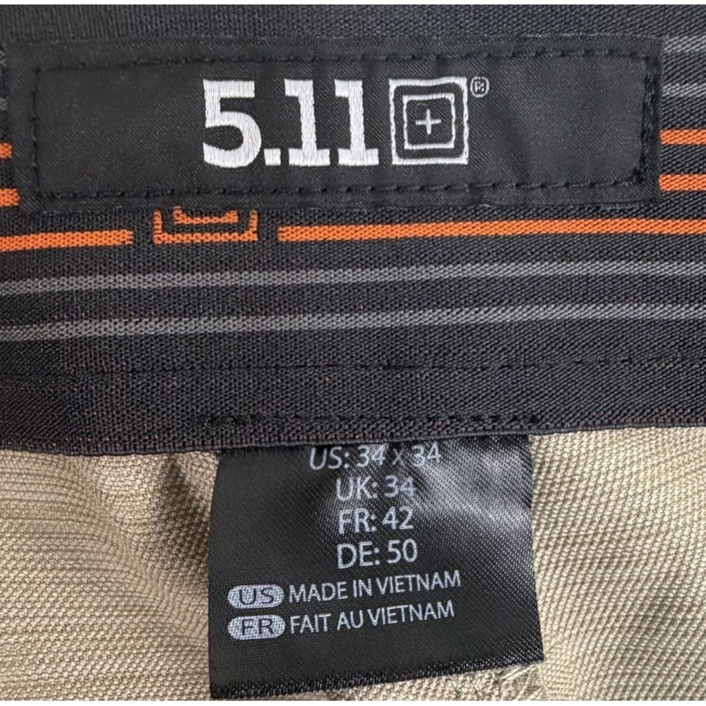 5.11 Tactical Bravo 2.0 Men's Pants Sz 34x34 Khaki Tan Performance Tech Stretch - Picture 3 of 9